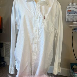 Levi's Unisex Adults XL White Button-Up Pumpkin Patch Shirt